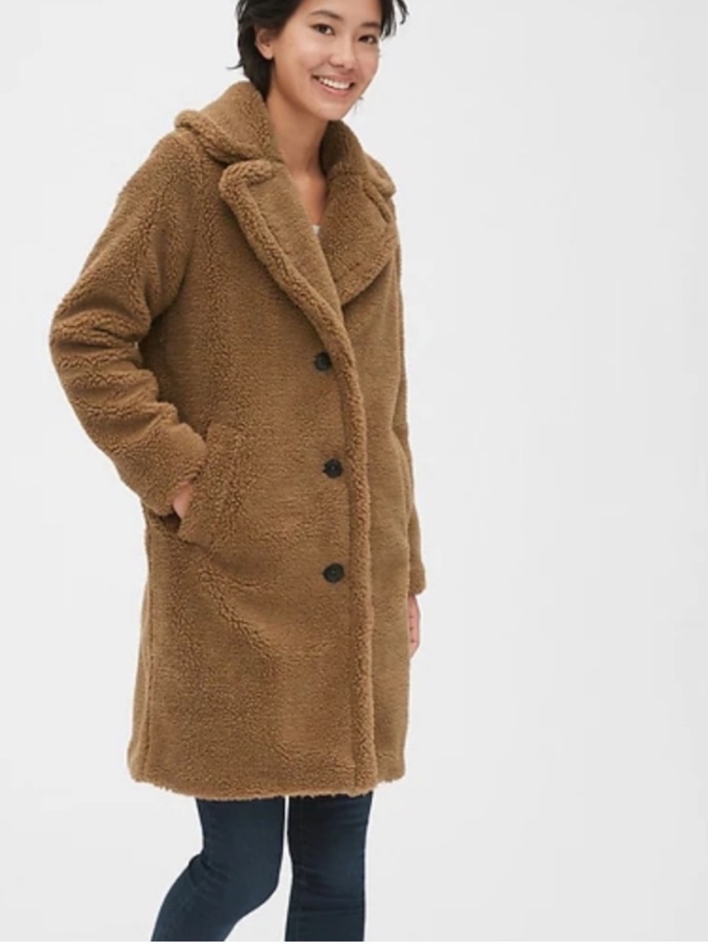 Gap Teddy Coat Gap Jacket Sherpa Fuzzy Warm Blogger XXL plus size
